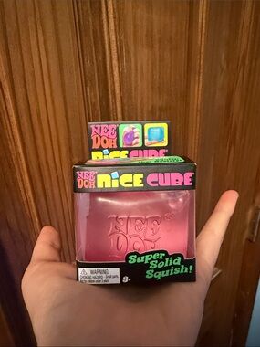 NeeDoh Nice Cube Pink Super Solid Squish Toy